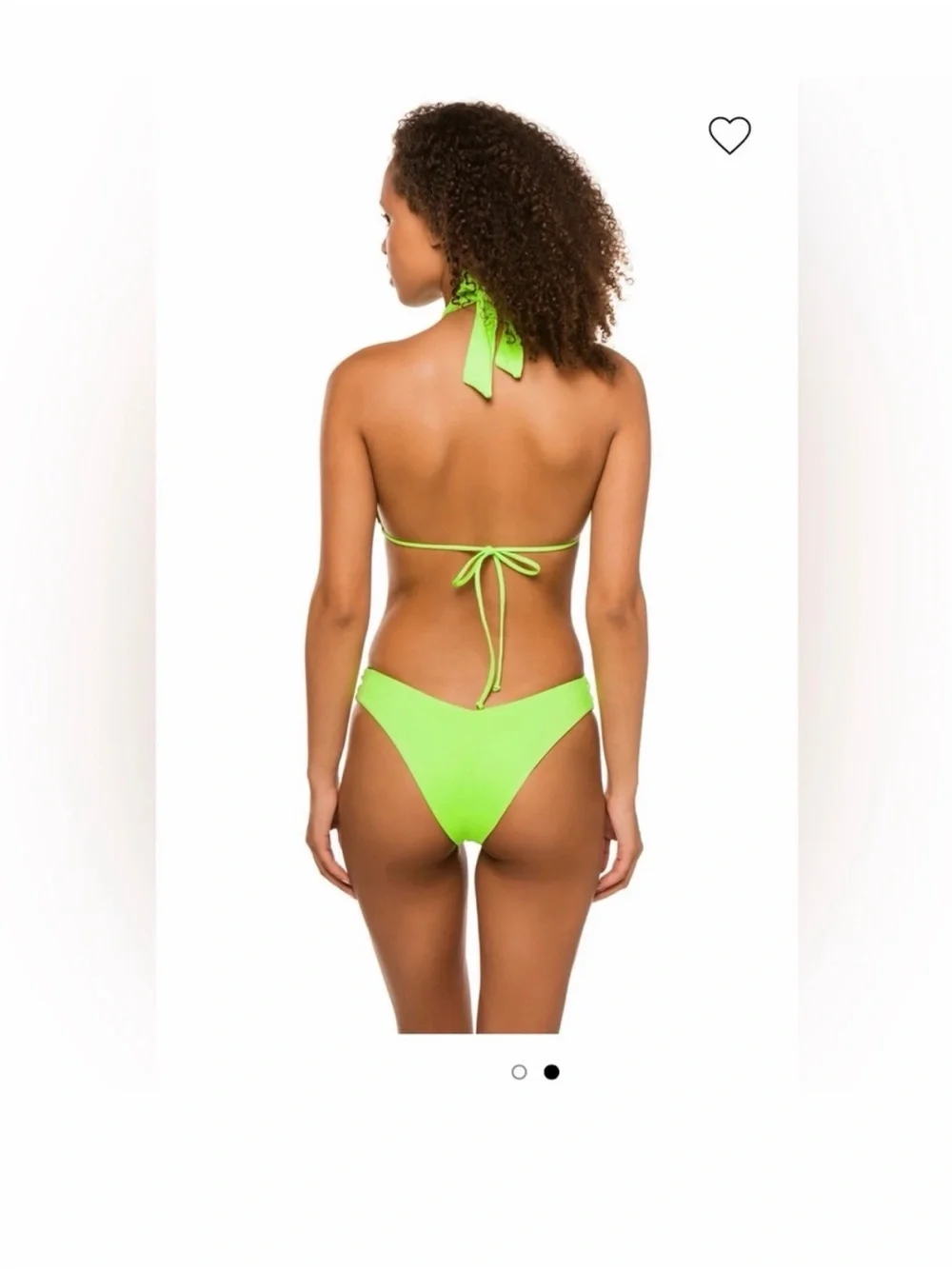 Frankie’s Bikinis Bash Set Lime Green Top XS Bottom S